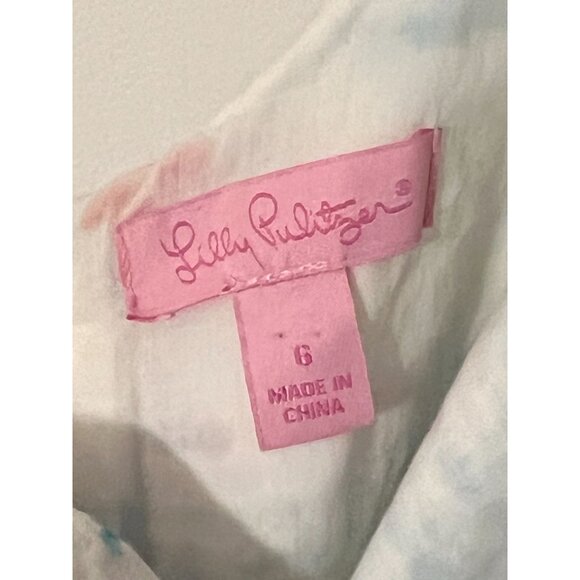 Lilly Pulitzer Delia Shift Dress Pique Knit Resort White Women's Size 6 excellen - Picture 13 of 13